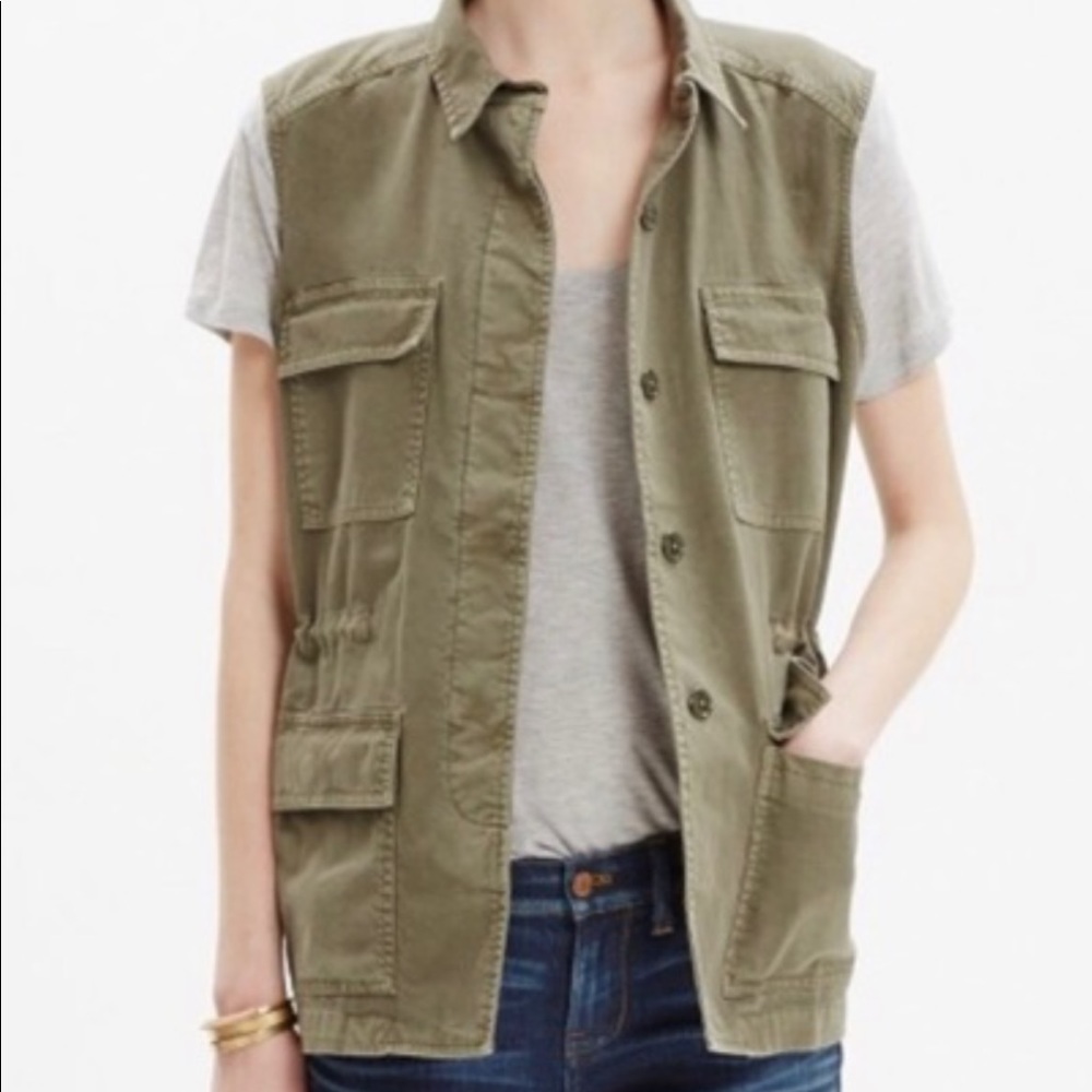 NWT Madewell Oversized Cargo Drawstring Vest C5320